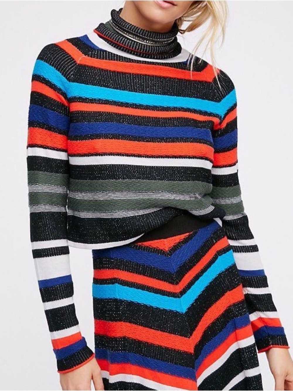 NWOT Free People What a Flirt Sweater in Black Combo